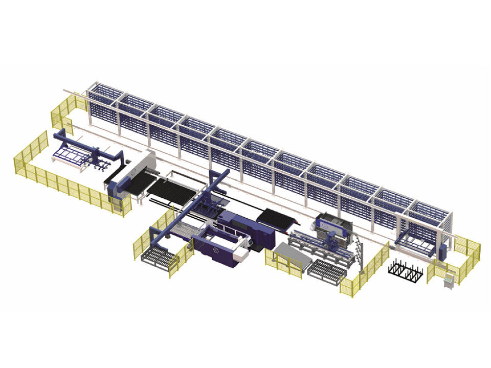 激光复合冲自动折弯生产线